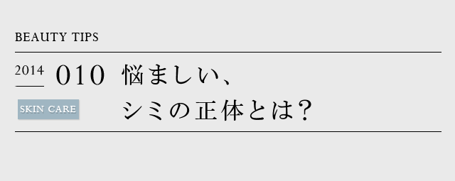 悩ましい シミの正体とは